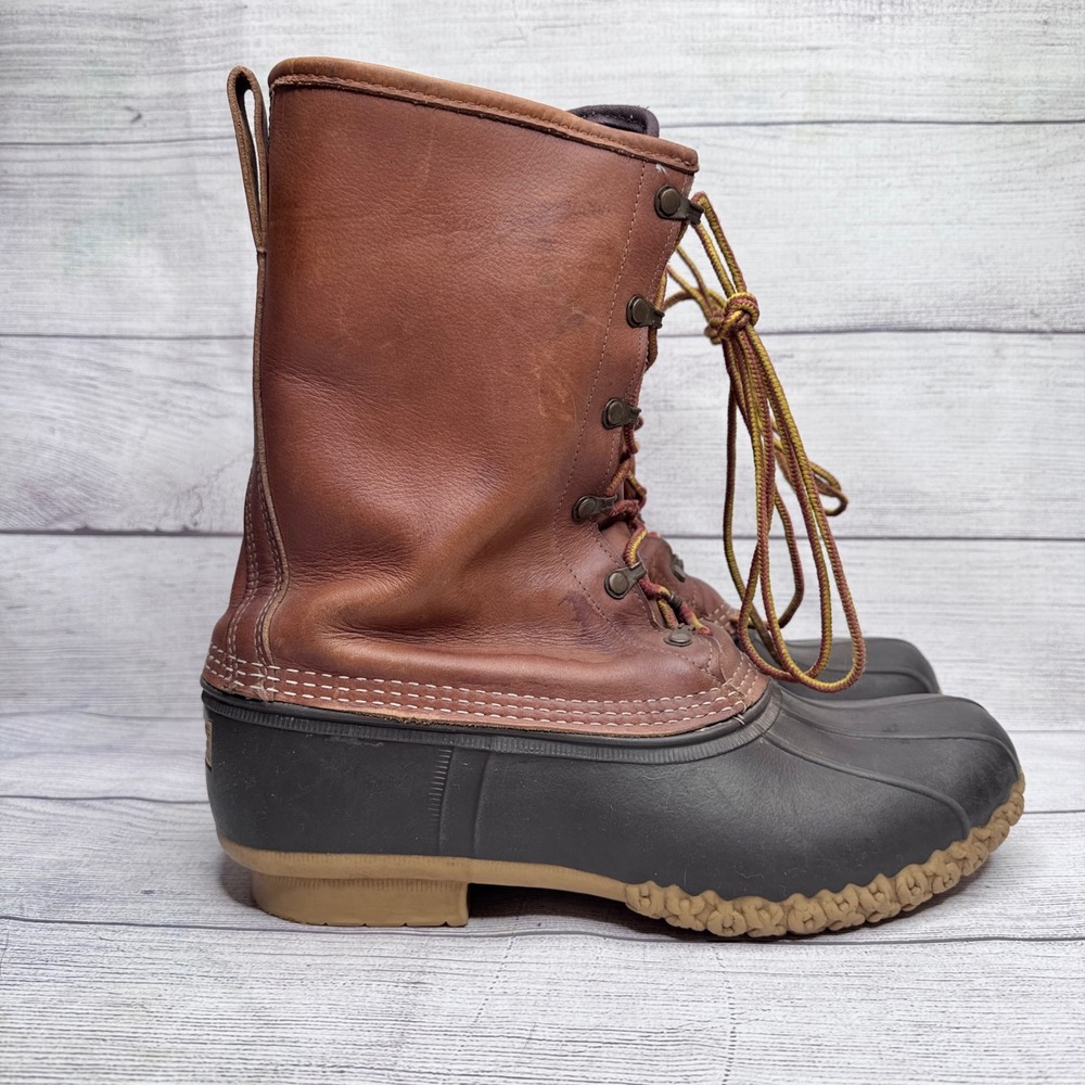LL Bean Maine Hunting Boots Mens 10 Gore-Tex Thinsulate Brown Duck Boots USA